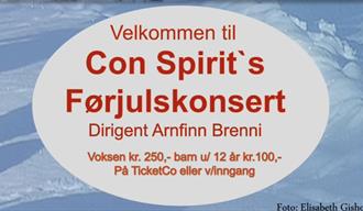 plakat til "Førjulskonsert med Con Spirit"