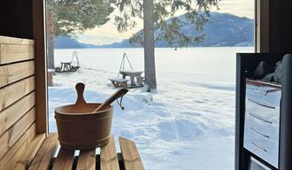 utsikten fra sauna på Sandviken Camping