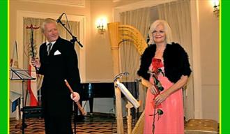 Arild Andersen-fløyte og Malgorzata Milewska Sundberg-harpe