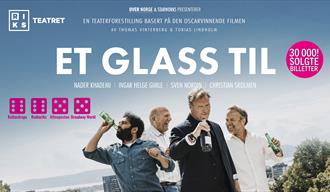 plakat for forestillingen til Riksteateret: et glass til