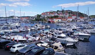 Barthebrygga / Gunnarsholmen Gjestehavn ligger i kort gåavstand til Kragerø sentrum og til alle de koselige butikkene og spisestedene.