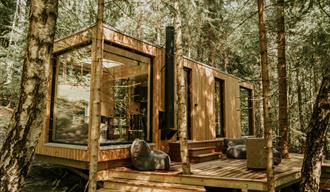 cabin in the forest at Laagen