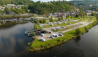 drone image of Notodden Mobile Camp