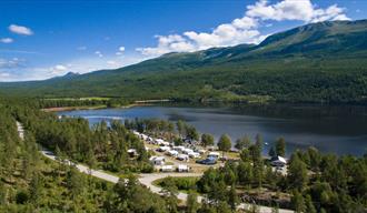 drone image of Blefjell Camping