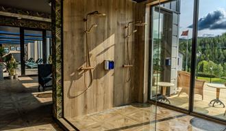 great shower at the spa department of Morgedal Hotel