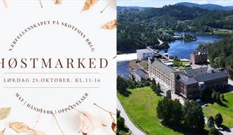plakat til "høstmarked på Skotfoss Brug"