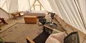 furnishings for glamping tents at Svenseid Alpakka