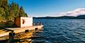 Hot Telemark sauna on the shores of lake Norsjø at Lien Gård