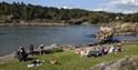 people bathing at Krogshavn bathing place in Bamble