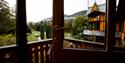 views from the balcony towards the garden of the Dalen Hotel