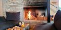 the fireplace at Gaustatoppen Sportell