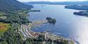 dronebilde over First Camp Norsjø i Akkerhaugen