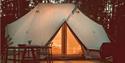 glamping tent at Breiva Gjestegaard evening atmosphere