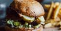 hamburger served at "the social bar and bistro"