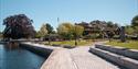 The coastal path in Bamble, Stathelle, park by the marina