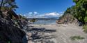 strand på Arøya i Langesundsfjorden