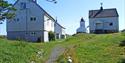 the houses by langøytangen lighthouse on the island Langøya in Langesund