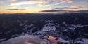 evening mood over lake seljordvatn in winter