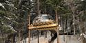 Tree-top igloo at Lårdalselva in Dalen during winter