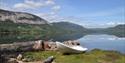 boat located by Skredvatnet at Fossumsanden Camping