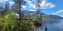 Glamping tent right by the water