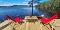 great patio by the water