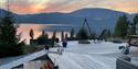 great view from the terrace of the cottage "Lille Galleri" in Fyresdal