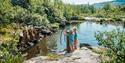 children playing on the experience trail Vasseventyret at Haukeli