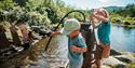 children playing on the experience trail Vasseventyret at Haukeli