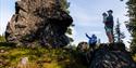 Family discovers Kjerringsteinen (the Old Woman's Stone).