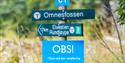 Information sign at Omnesfossen waterfall.