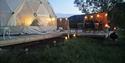 Arctic dome at Svenseid Alpakka in the evening