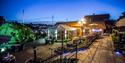 outdoor area for starters at Becks Brasserie and Bar Osebro in Porsgrunn in the evening