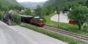 Old train working as a museum train during summer.