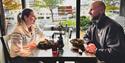 couple eating at Lykke Café in Skien