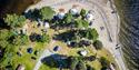dronebilde av Sandviken Camping