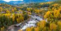 Autumn at Omnesfossen waterfall.