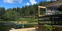 great terrace and canoe for hire at Knut's grill