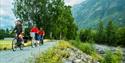 Cyclists along Sogevegen in Flatdal.