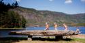 group of girls on Telnessanden beach and swimming area