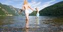 2 little girls bathing