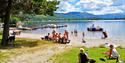 people enjoy themselves at Vaskarstrondi beach in Vrådal