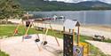 the playground at the swimming pool Vaskarstrondi in Vrådal