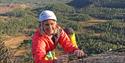 girl climbs Via Ferrata at Gautefall