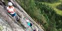 group climbs in Via Ferrata at Gautefall