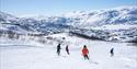 folk på alpinbakken på Haukelifjell skisenter