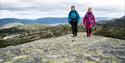 2 girls go for a walk on Hægefjell