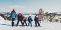 familie på Vrådal Panorama skisenter