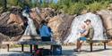Family at the picnic area by Egderudfossen.