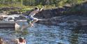 2 boys playing in the water